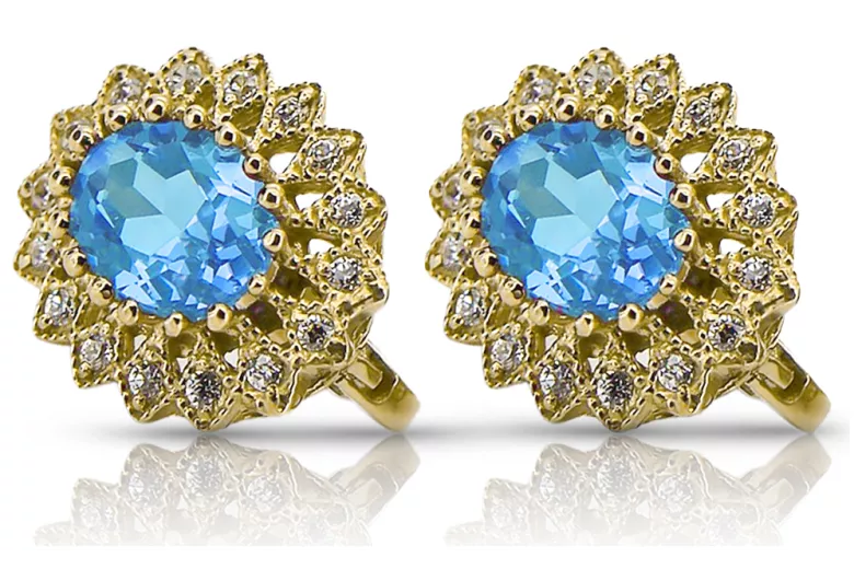 Ring Aquamarine 14K Yellow gold Vintage vec125y